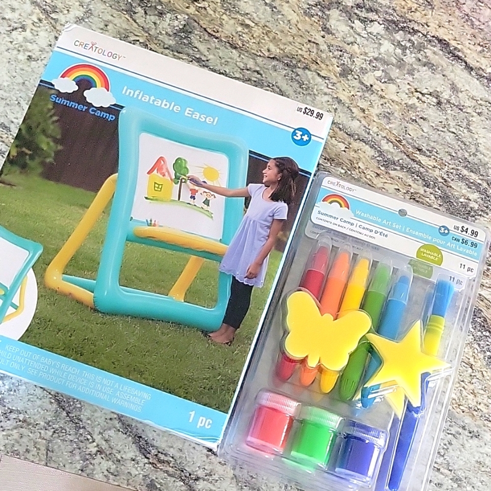 Inflatable easel with paint set (2)